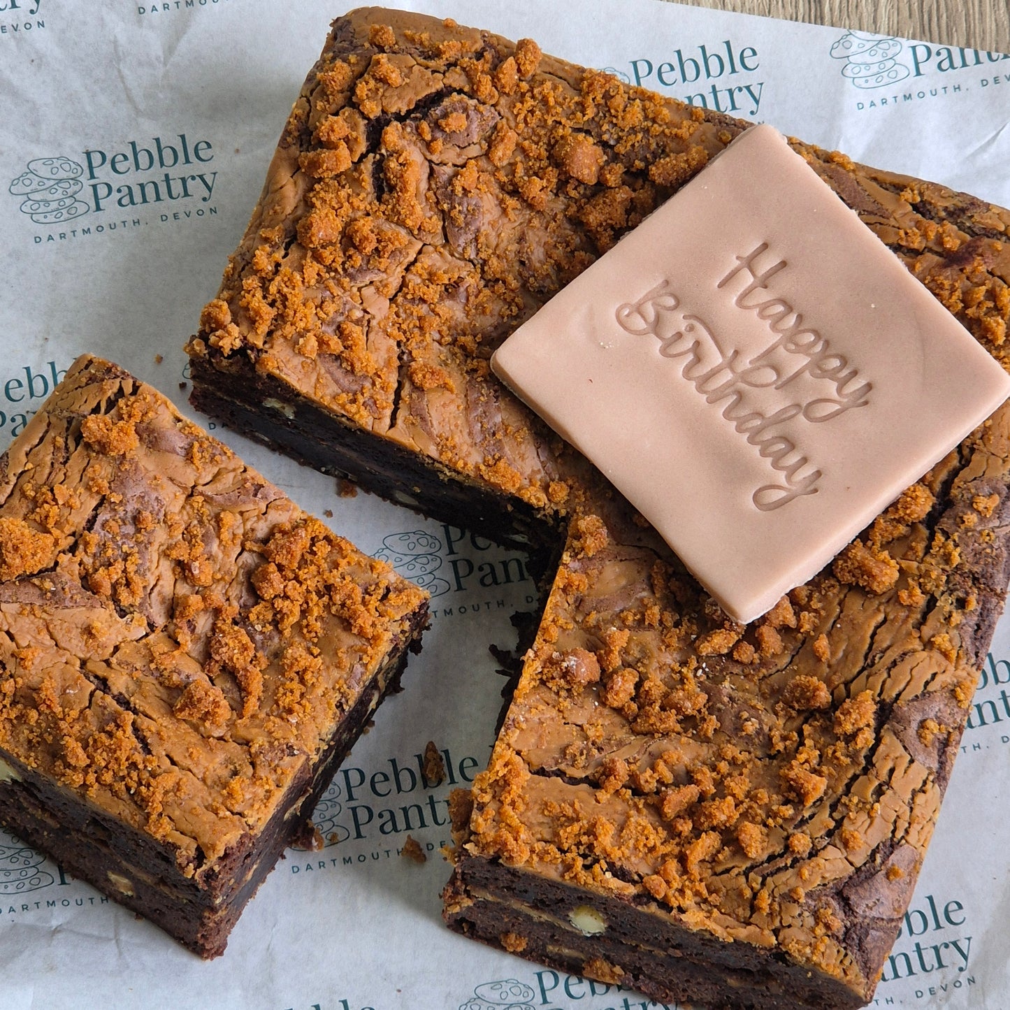 Biscoff Brownie Slab | Personalised Message